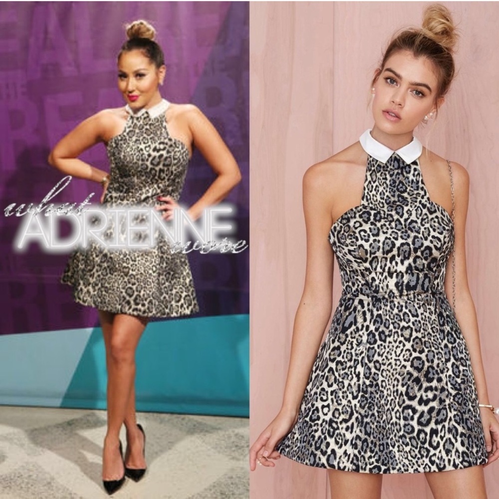 Nasty Gal Metallic Cheetah Collard Dress